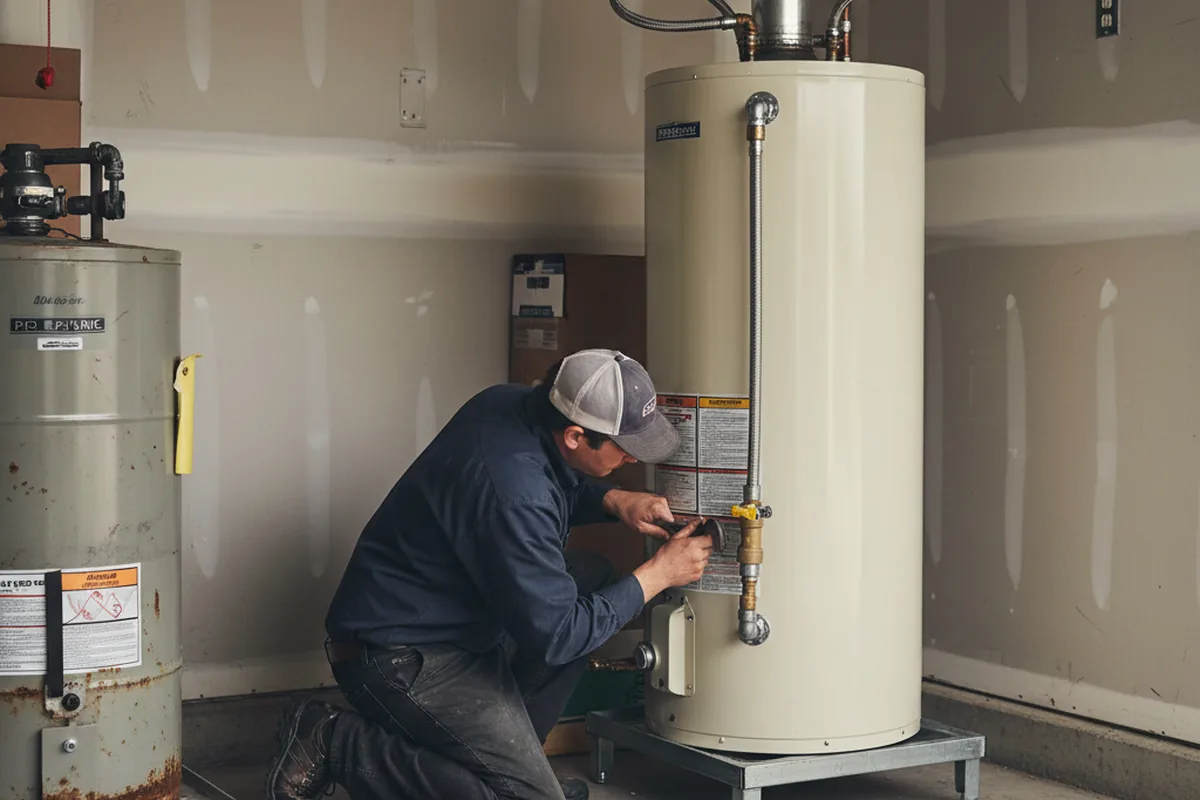 Water heater and shutoff valve replacement in Fort Monroe